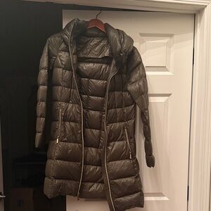 Michael Kors Dark Green Packable Puffer Jacket